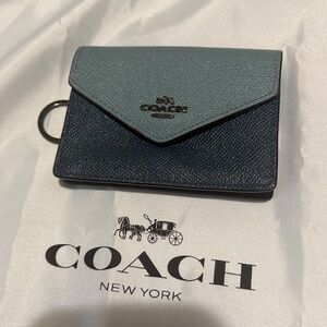 Coach blue coin card holder wristlet
